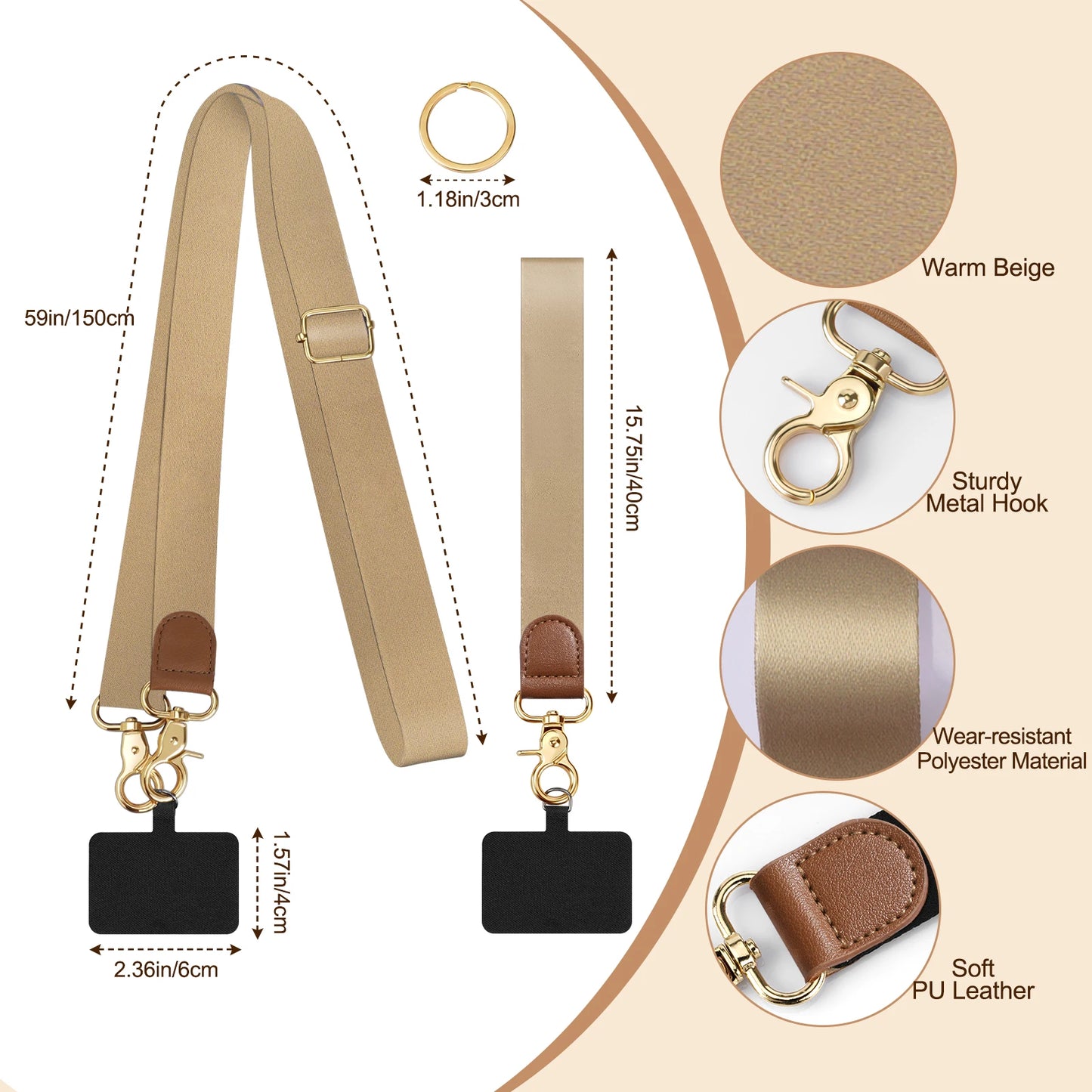 Phone Lanyard Crossbody Wrist Strap,Adjustable Anti-Theft Strap for All Smartphone Case,Universal Cell Phone Neck lanyard for me