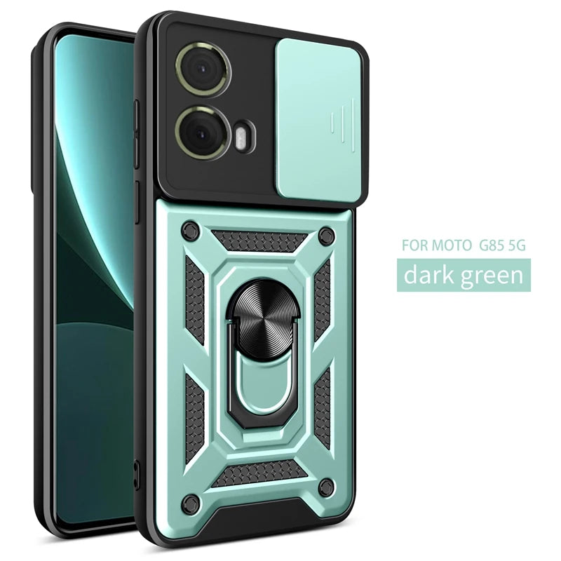 Shockproof Military Grade Armor Case For Moto G85 G75 G55 G45 G35 G15 G05 5G Magnetic Holder Ring Protect Cover - Caseverse