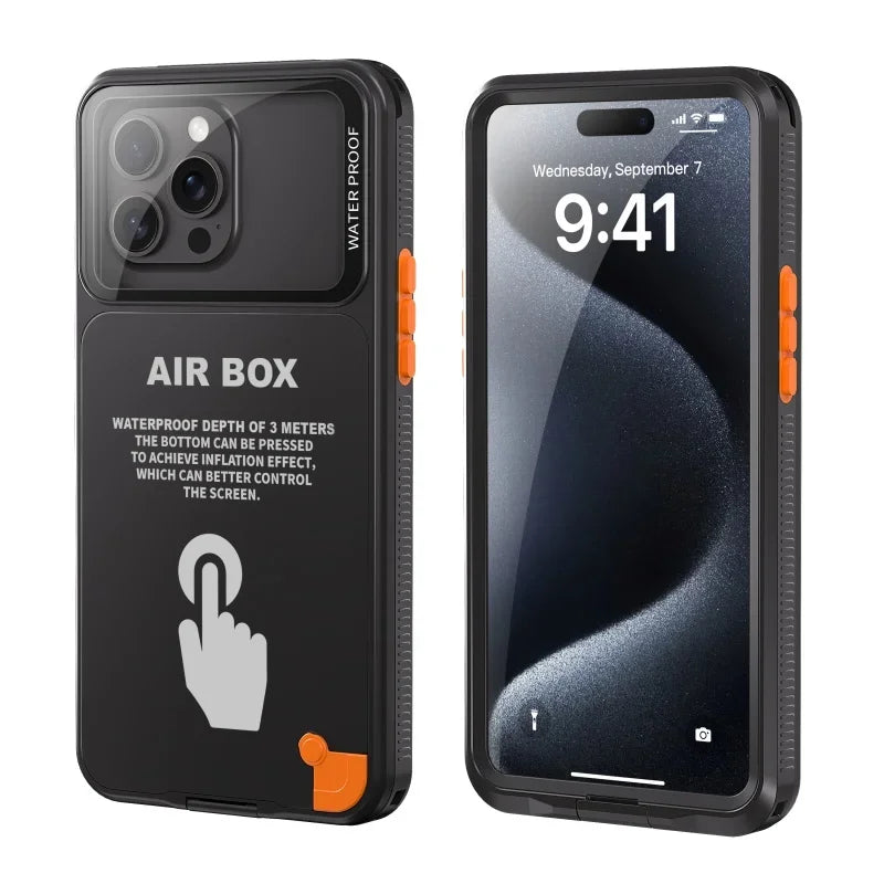 IP68 Waterproof Phone Case For iPhone 16 15 14 13 12 Pro Max Plus Underwater Taking Shockproof Dustproof Swimming Diving Cover - Caseverse