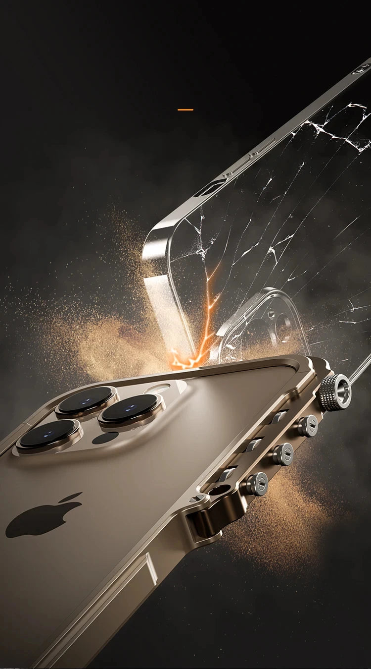 Luxury Aluminum Alloy Armor Frame Phone Case For iPhone 13 14 15 16 Pro Metal Removable Shockproof Cover