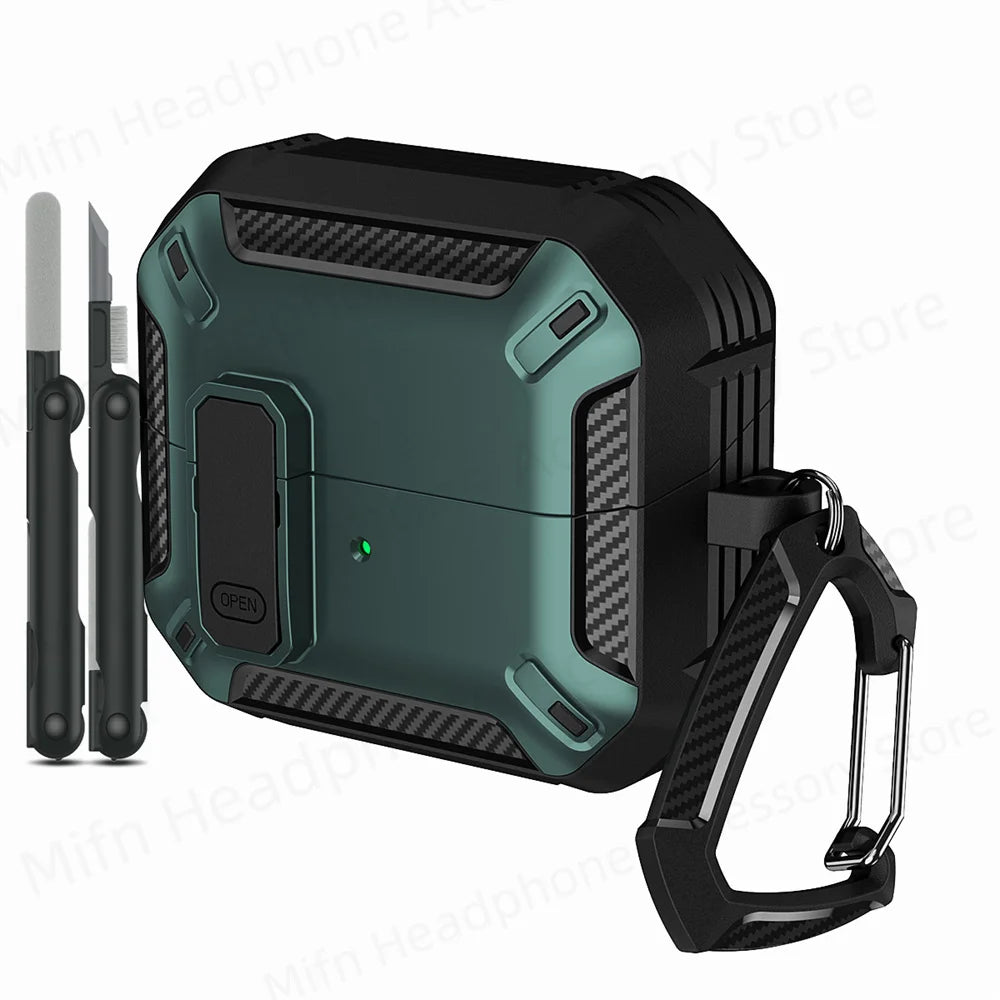 Newest carbon fibre switch earphone cover for Men For Samsung Galaxy Buds 3/Buds3 Pro Buzz 3 Pro Earbuds Case with cleaning kit Caseverse