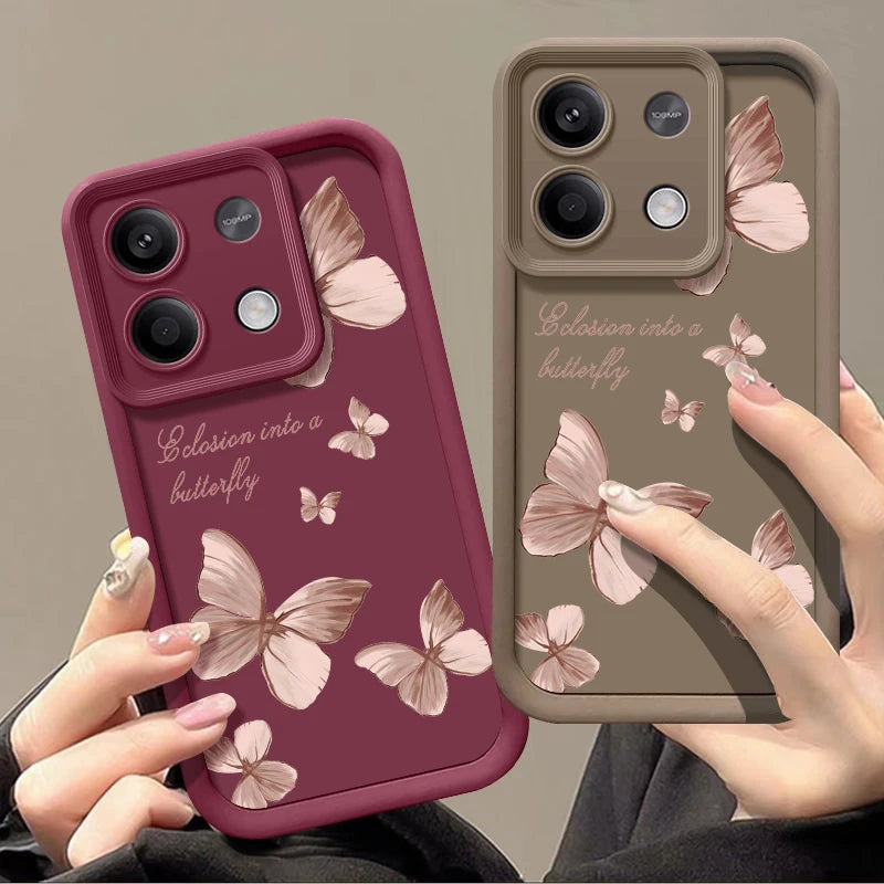 Shockproof Golden Butterfly Case For Xiaomi Redmi Note 13 12 11 10 Pro 4G 11s 14 Funda Poco F6 X6 X5 14T 11T 13T Pro 5G Cover Caseverse