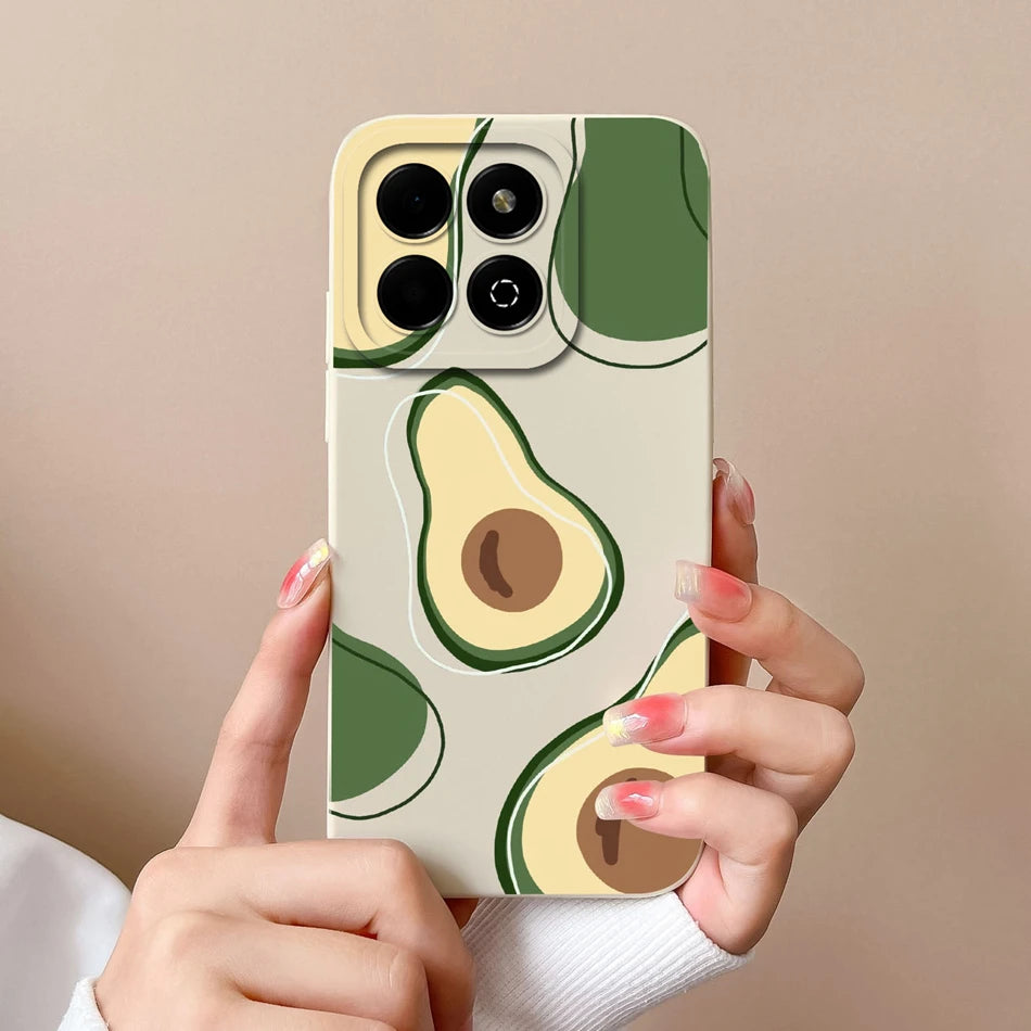 Case For Honor X6B Phone Back Cover Cute Avocado Soft Comfortable Liquid Silicone Camera Protection Anti Drop Bumper Capa Funda