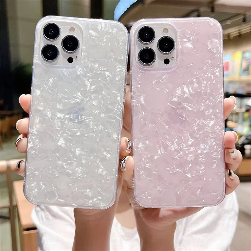 Cute Glitter Marble Silicone Case For iphone 16 15 14 12 13 Mini 11 Pro Max Plus Silicone Soft TPU Back Phone Cases Cover - Caseverse