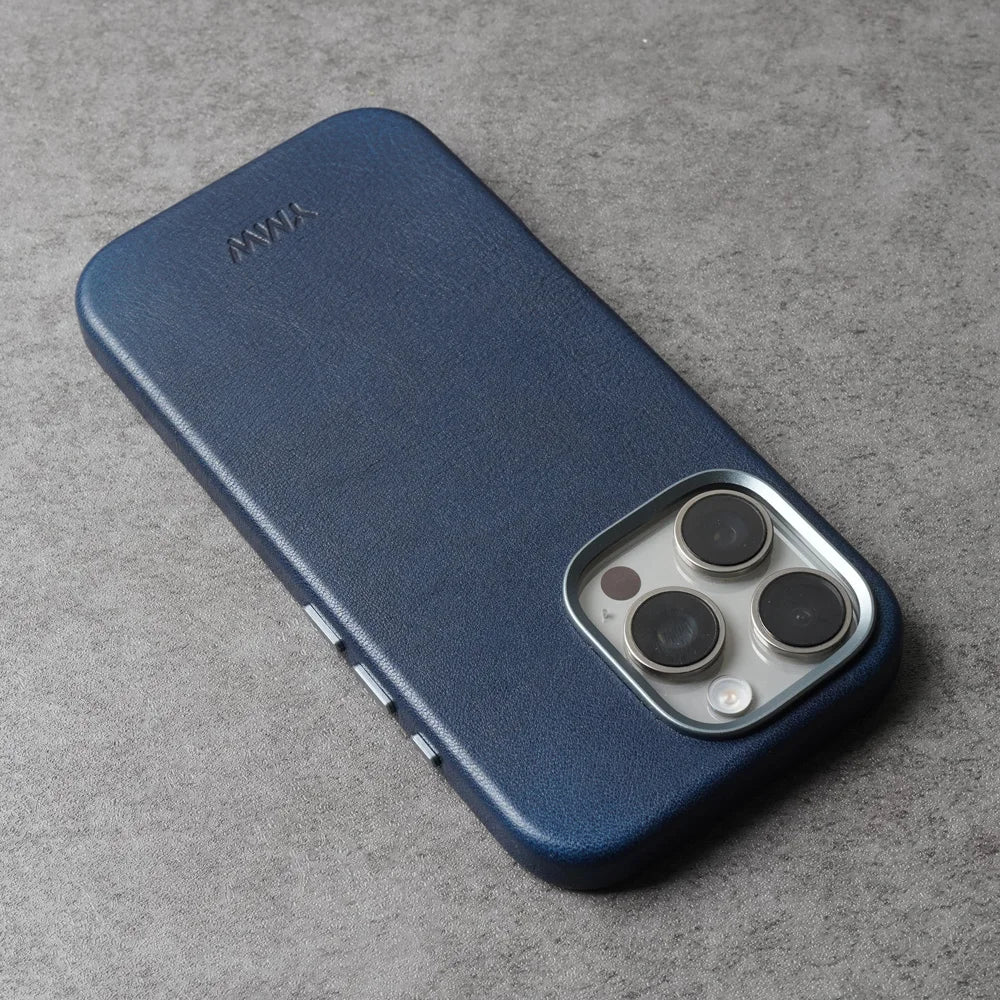 YMW Magnetic Genuine Leather Case for iPhone 16 Pro Max 15 14 Personality Cowhide Magnetic Phone Cover - Caseverse