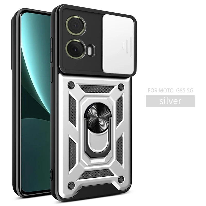 Shockproof Military Grade Armor Case For Moto G85 G75 G55 G45 G35 G15 G05 5G Magnetic Holder Ring Protect Cover - Caseverse
