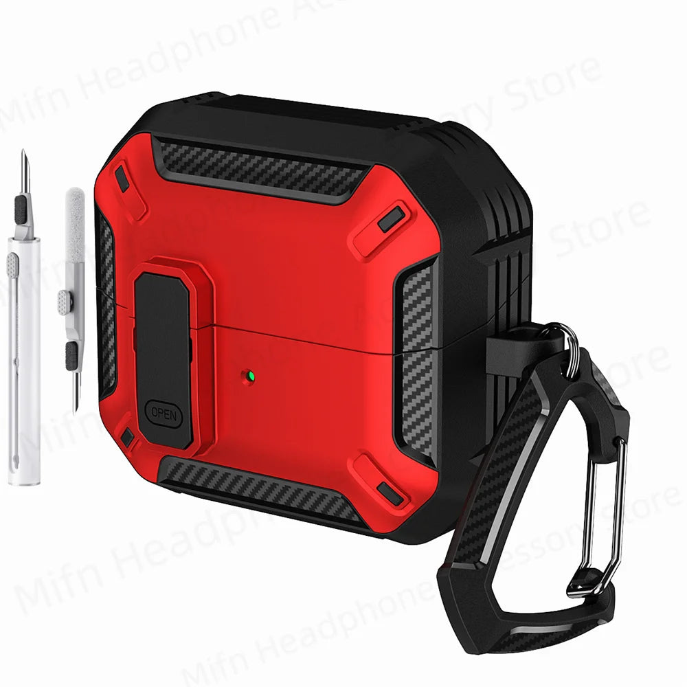 Newest carbon fibre switch earphone cover for Men For Samsung Galaxy Buds 3/Buds3 Pro Buzz 3 Pro Earbuds Case with cleaning kit Caseverse