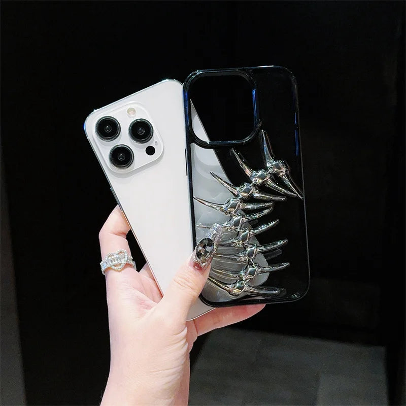 Unique design sense, three-dimensional drip glue fish bone Phone Case For iPhone 11 12 13 14 15 16 pro max Caseverse