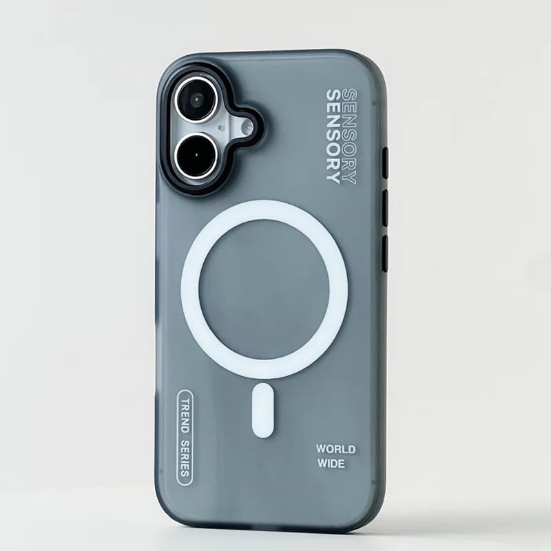 For Magsafe Wireless Charge Cases For iPhone 16 13 12 14 15 Pro Max Matte Magnetic Trendy Shockproof Armor Case Metal Lens Cover - Caseverse
