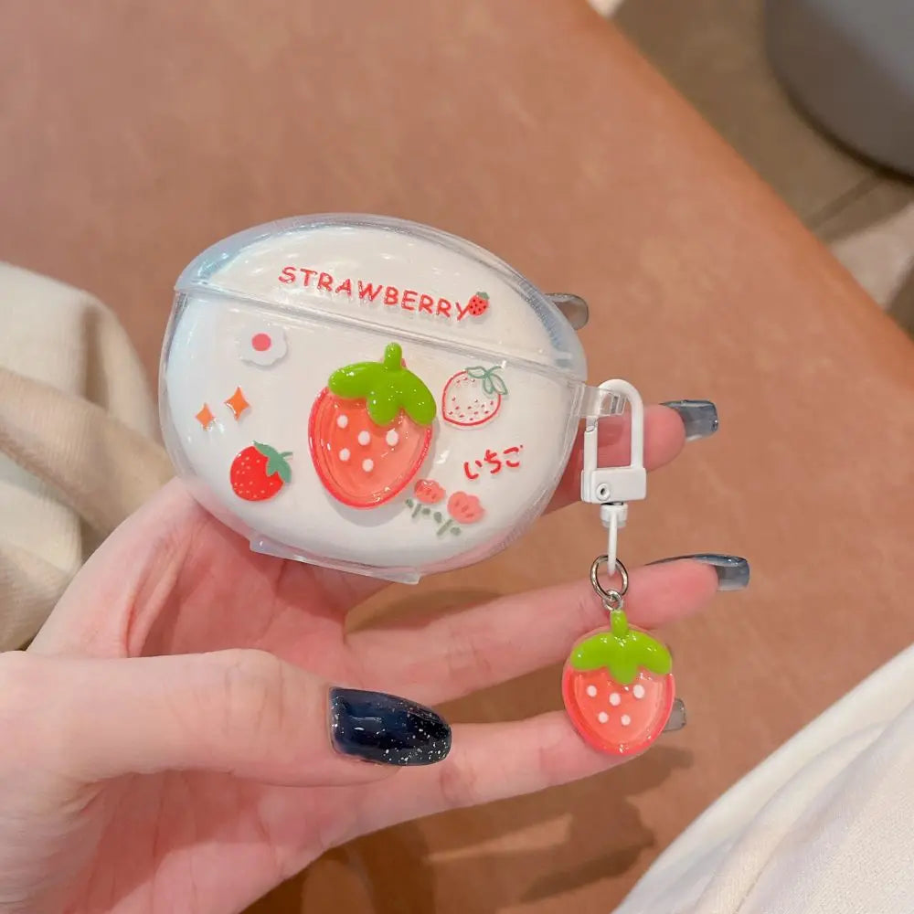 3D Flower Fruit Pattern Headphone Case For Xiaomi Redmi Buds 6 Buds 5 Pro Buds4 Active Buds 4 Lite Cover With Lovely Keychain Caseverse