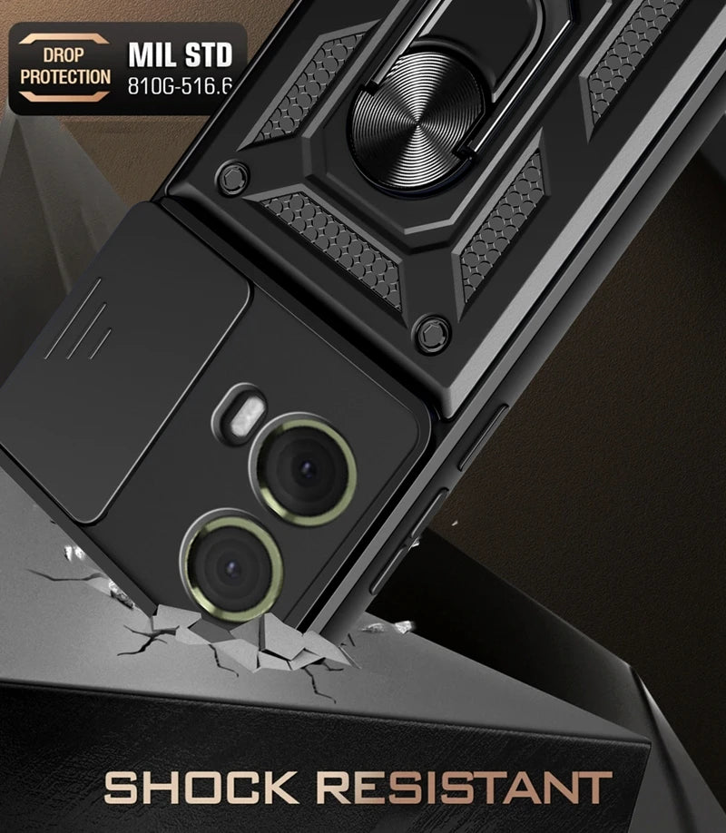 Shockproof Military Grade Armor Case For Moto G85 G75 G55 G45 G35 G15 G05 5G Magnetic Holder Ring Protect Cover - Caseverse