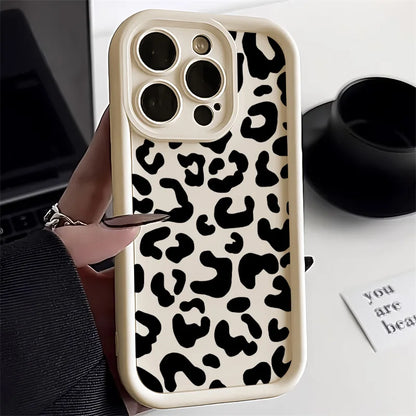 Leopard Print Phone Case For iPhone 11 Cases Iphone 16 Pro Max 13 14 15 12 7 8 Plus XS X SE 16promax 16pro Silicon Fundas Cover - Caseverse