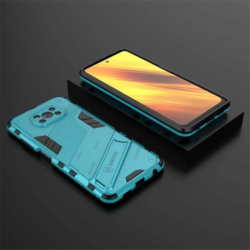 Armor Shockproof Phone Case For Xiaomi Mi Pocophone Poco X3 Pro Magnetic Car Holder Stand Cover for Poco X3 NFC Hard Rugged Case - Caseverse