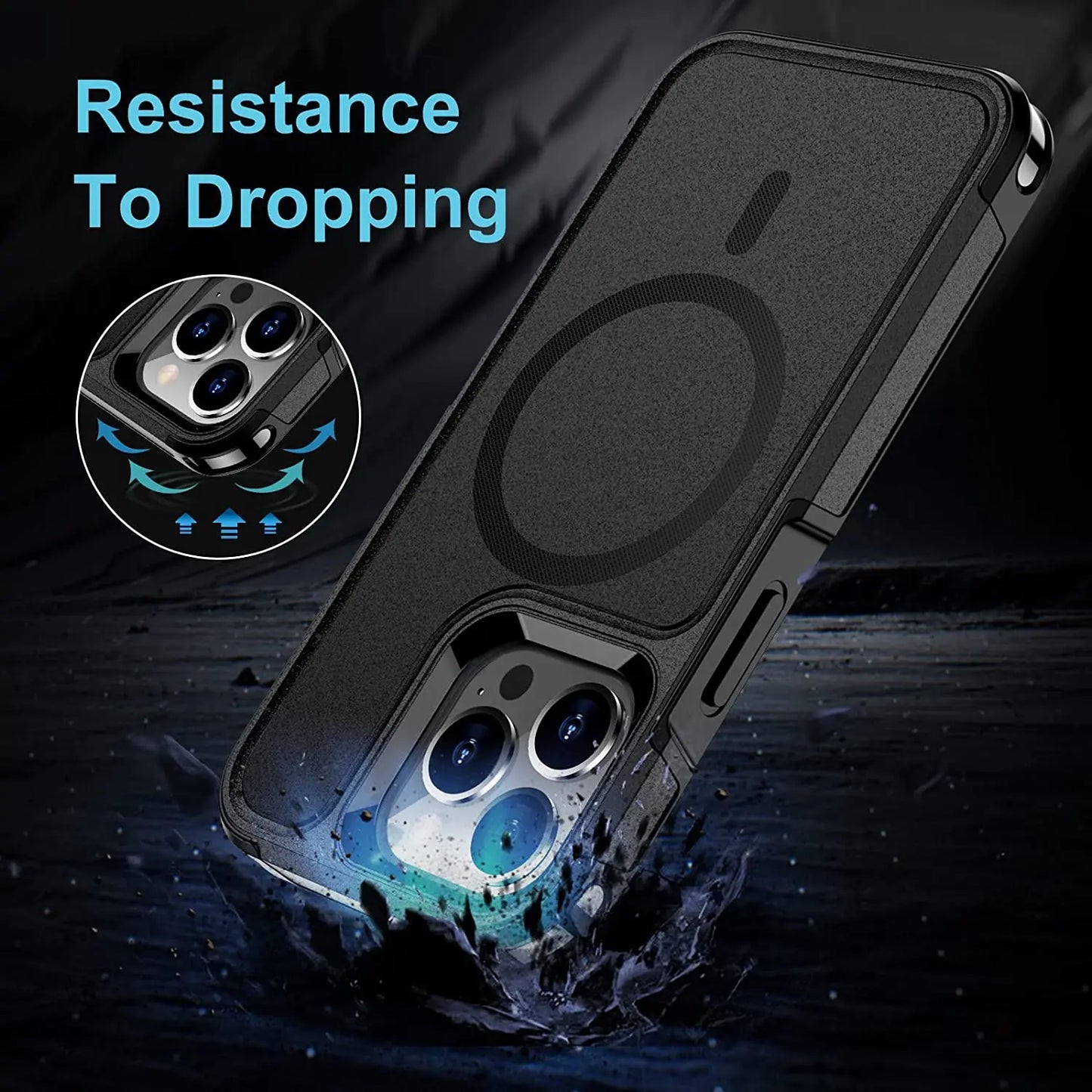 For iPhone 15 14 13 12 Magnetic Case Magsafe Military Grade Protection Back Shockproof Phone Case - Caseverse