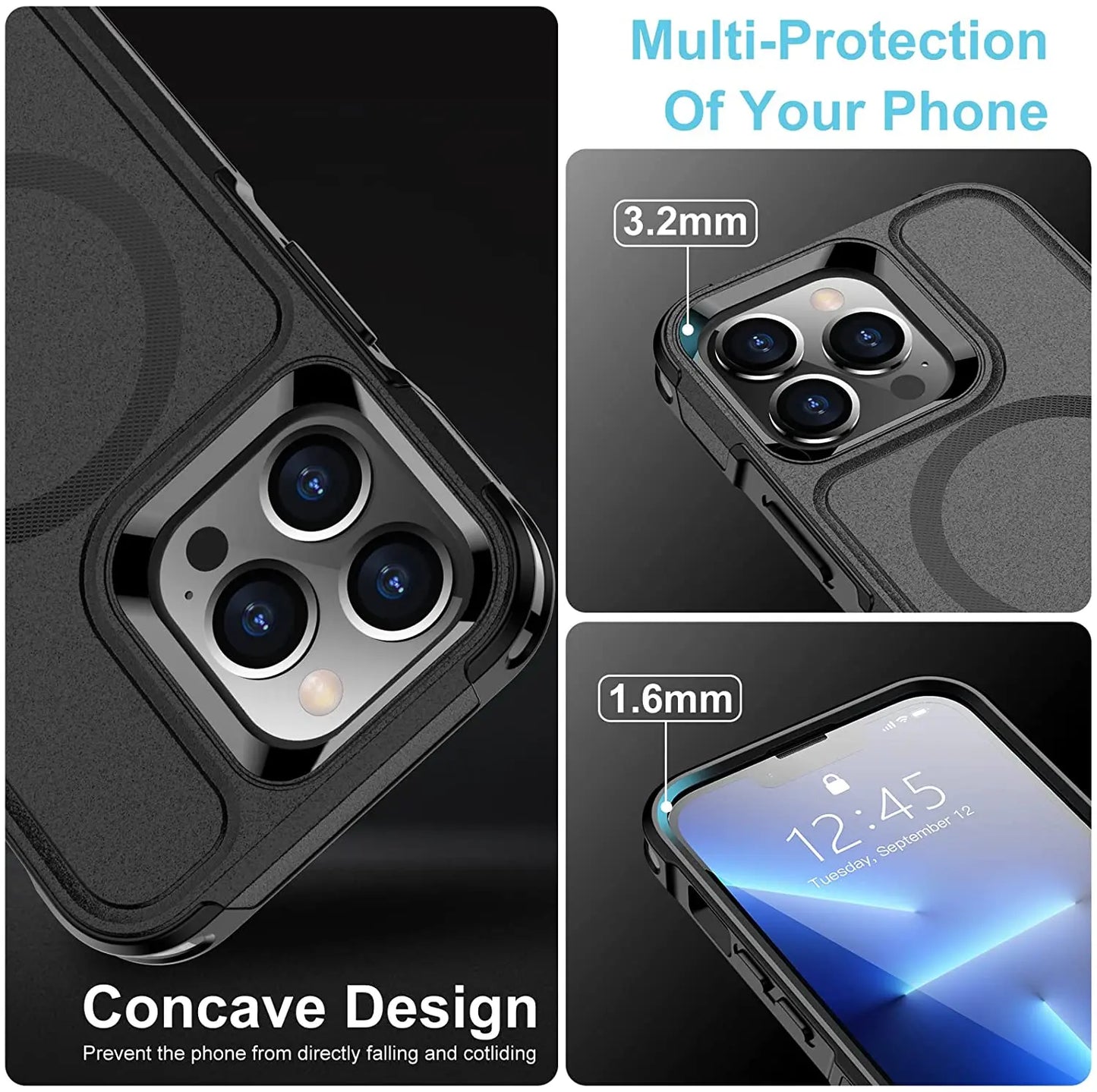 For iPhone 15 14 13 12 Magnetic Case Magsafe Military Grade Protection Back Shockproof Phone Case - Caseverse