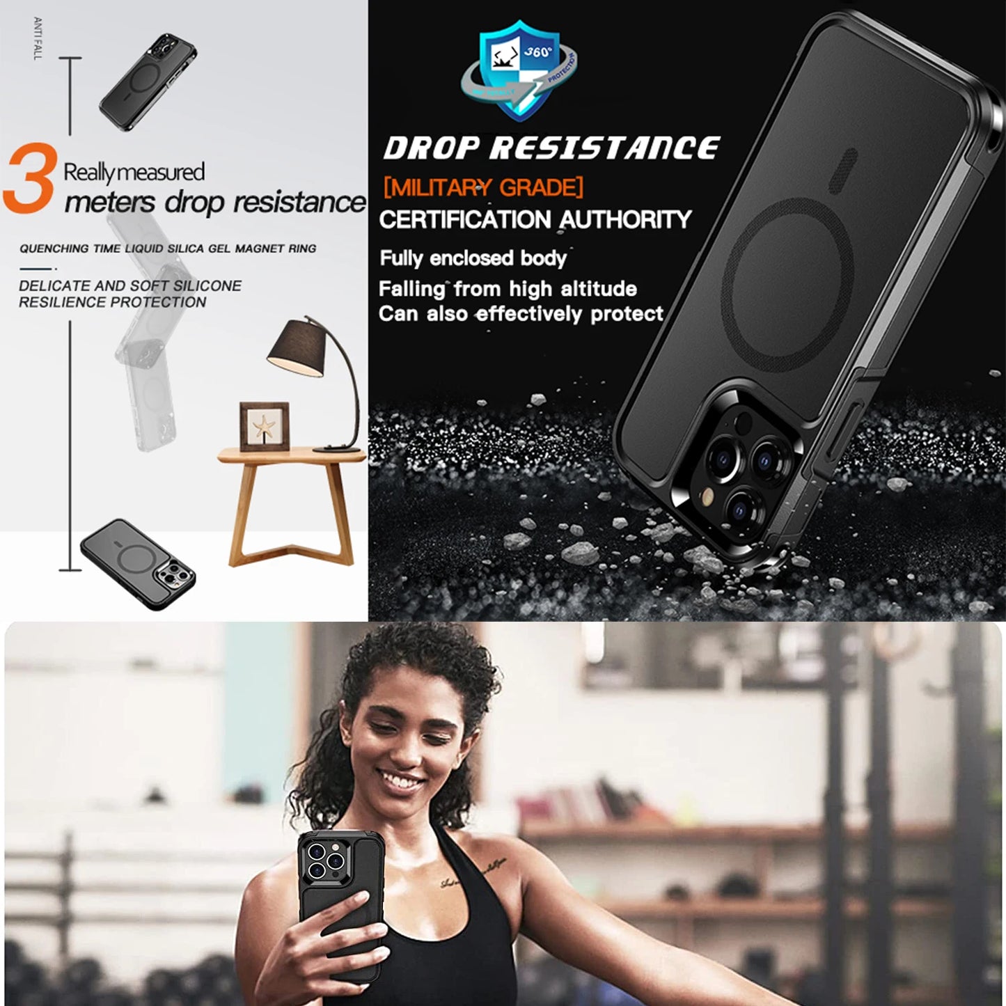 For iPhone 15 14 13 12 Magnetic Case Magsafe Military Grade Protection Back Shockproof Phone Case - Caseverse